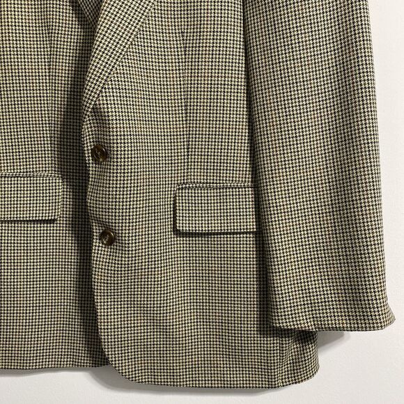 Chaps Ralph Lauren Wool Silk Sport Coat Mens 42R Houndstooth Blazer Suit Jacket - Picture 6 of 16